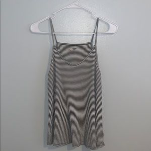 grey and white tank top